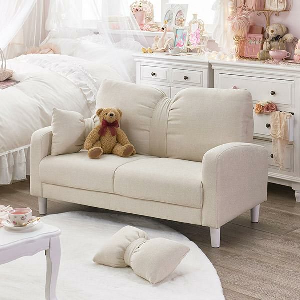 直送】リボン＆フリルのフロアチェアー｜かわいいお姫様インテリア家具