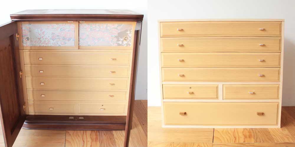 R0278：和タンスの着物収納を押し入れ内で使えるサイズにリメイク