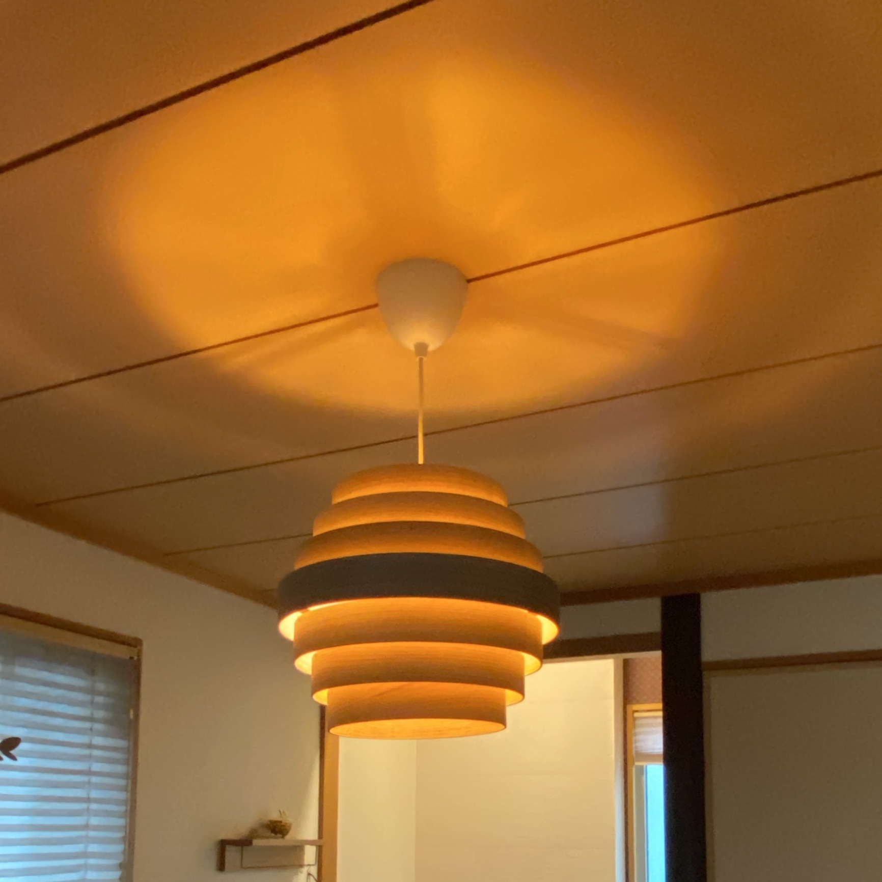 IKEA イケア ペンダントランプシェード ホワイトステインオーク材突き