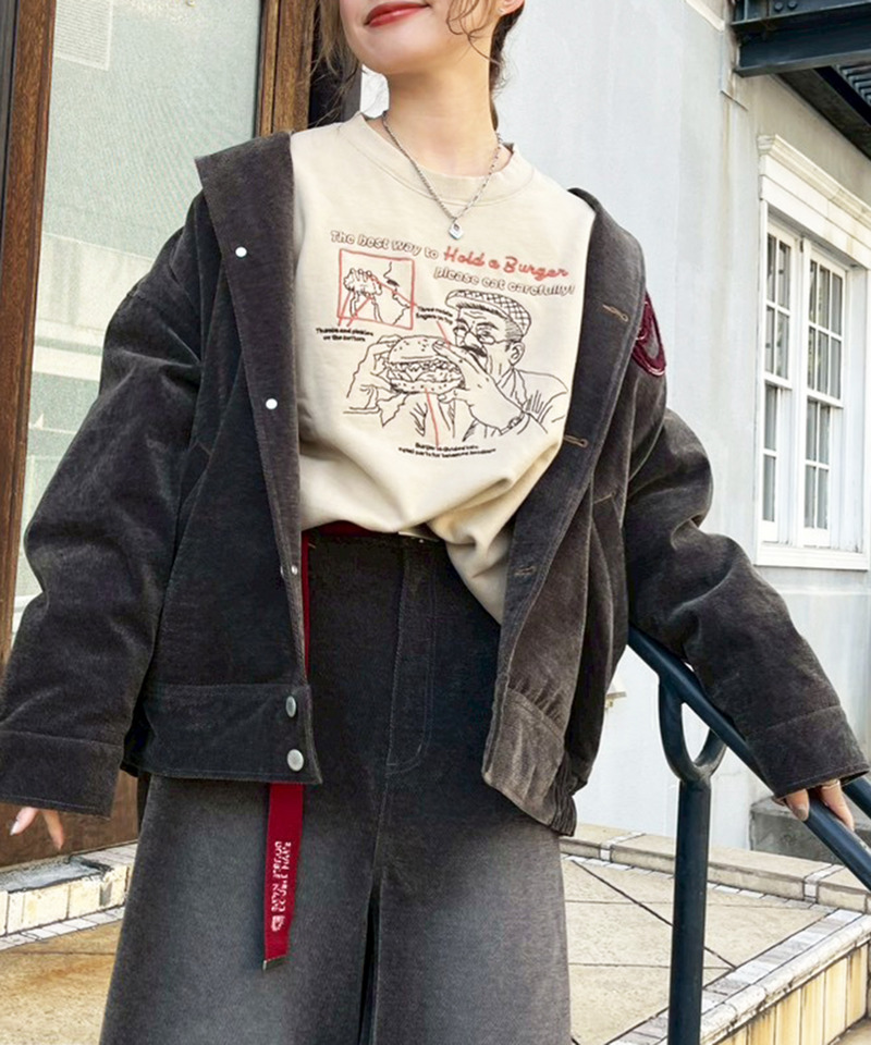 フロックツイル Dino CAFE BACK刺しゅうブルゾン｜DOUBLE NAME ダブル