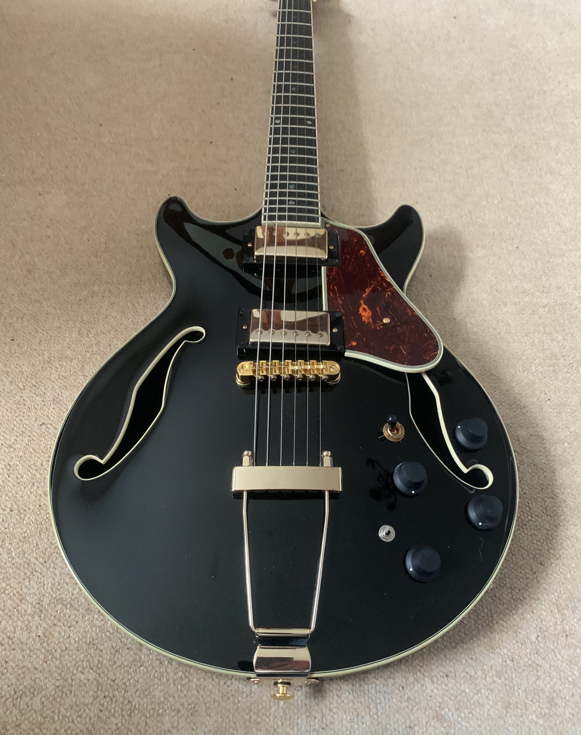 Ibanez AMH90-BK Artcore Expressionist Guitar, Black - Rock Stock