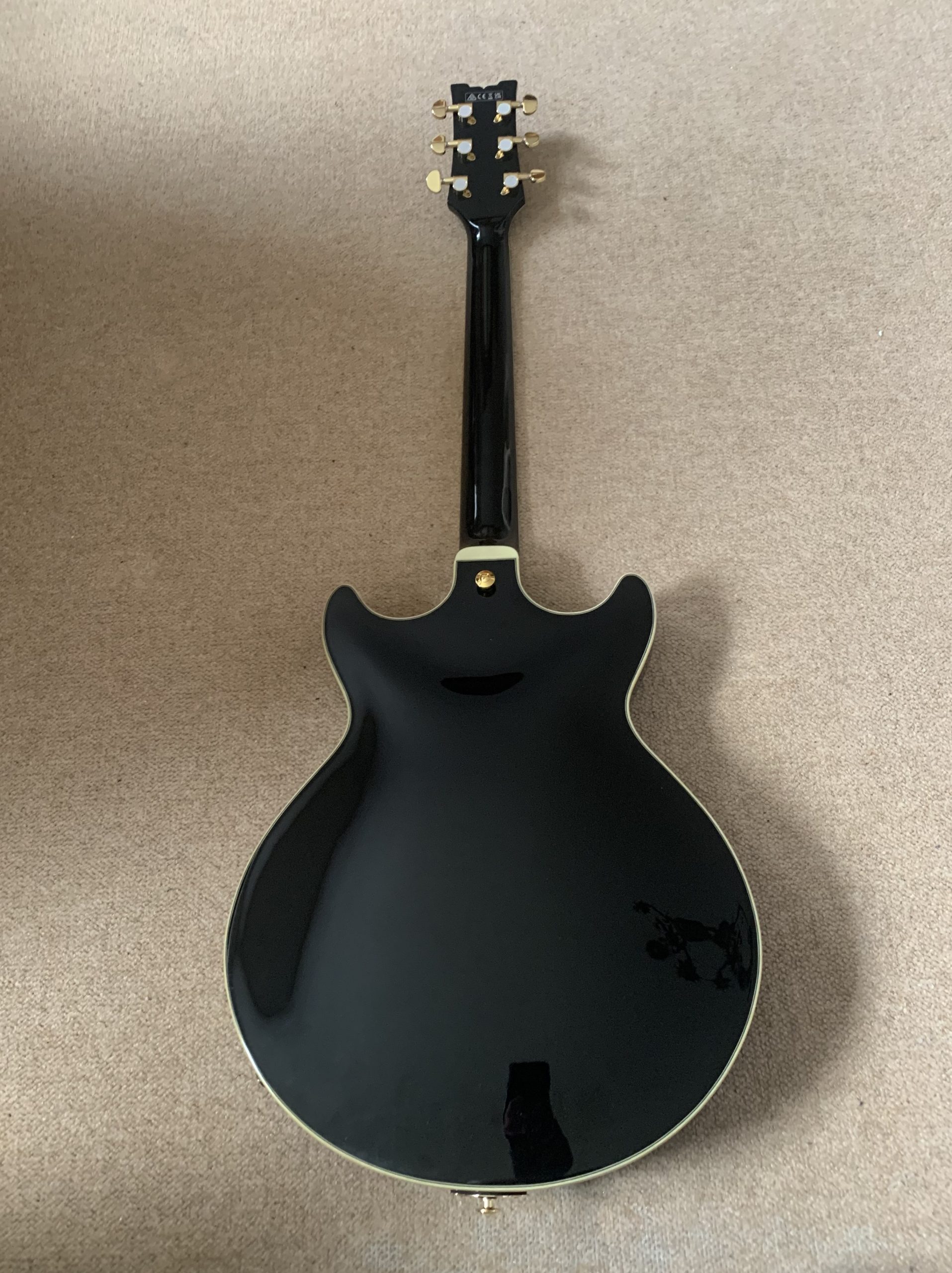 Ibanez AMH90-BK Artcore Expressionist Guitar, Black - Rock Stock