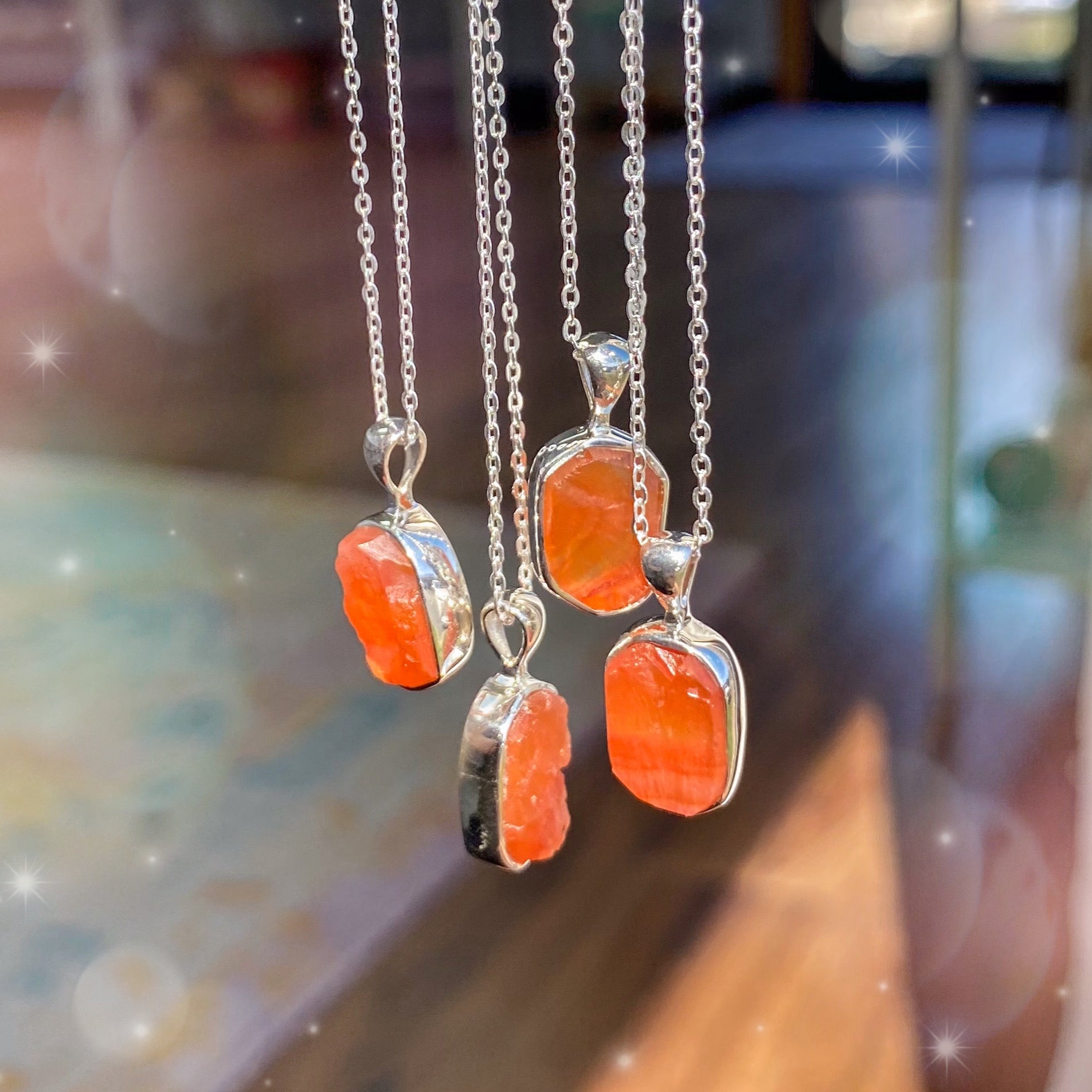 Carnelian Pendant Necklace - Rocks with Sass