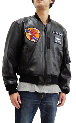 Tedman MA-1 Leather Jacket Men's Genuine Lambskin Custom Bomber