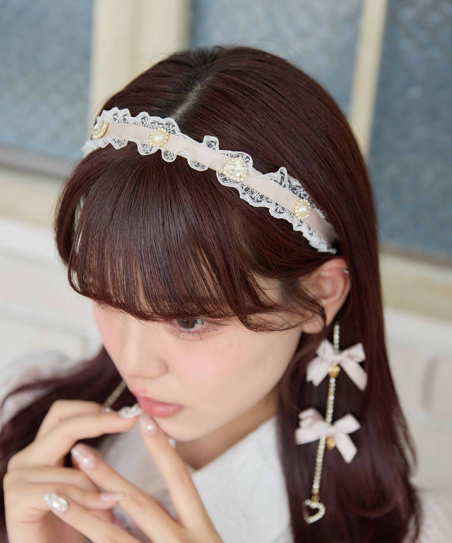 チェーンリボンレースフリルカチューシャ | Rlab store