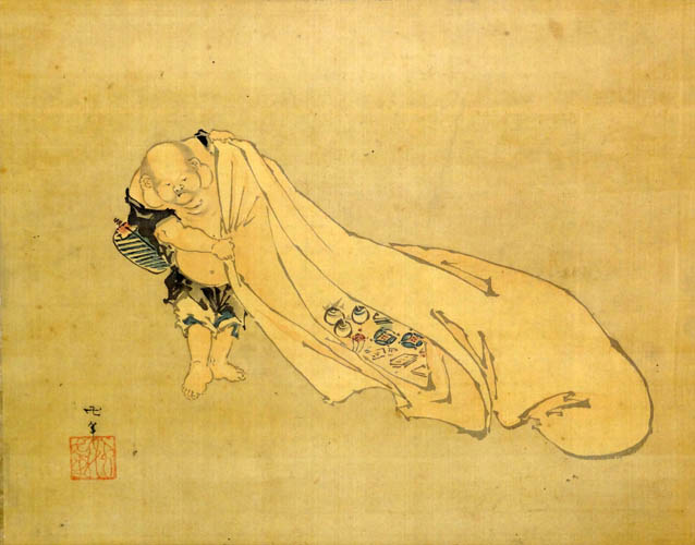 六町ミュージアム・フローラ収蔵作品-葛飾北斎「布袋の図」(江戸時代後期）