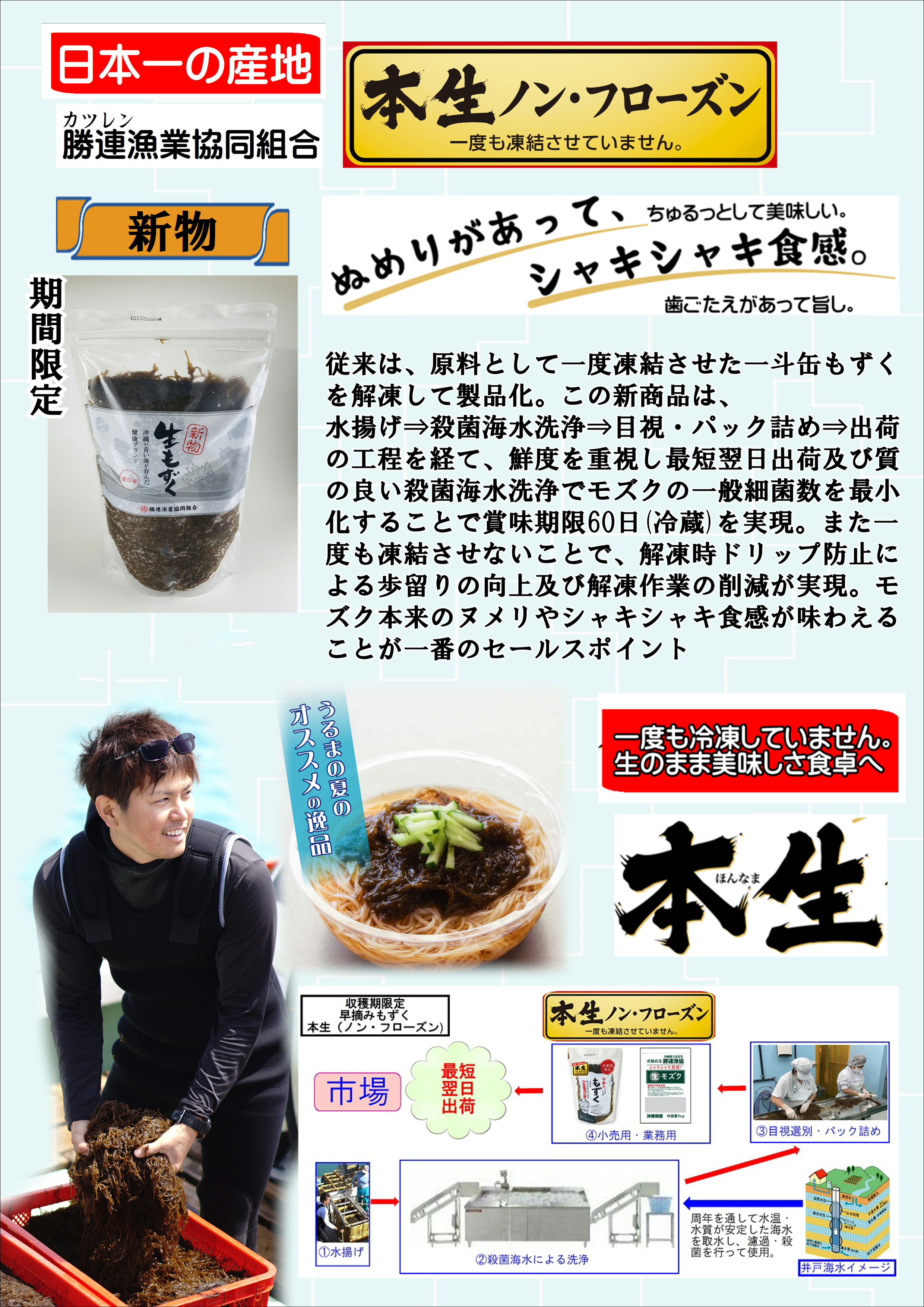 早摘み生もずく」発売開始しました！｜沖縄県うるま市｜モズク生産販売