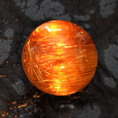 ☆ルチルクォーツ キャッツアイ 10.74ct ラウンドカボション 1個限定