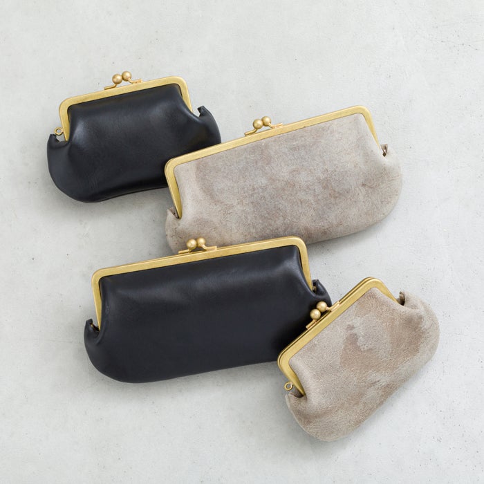 N25 レザーがま口ウォレット（クーズーストーン・大）