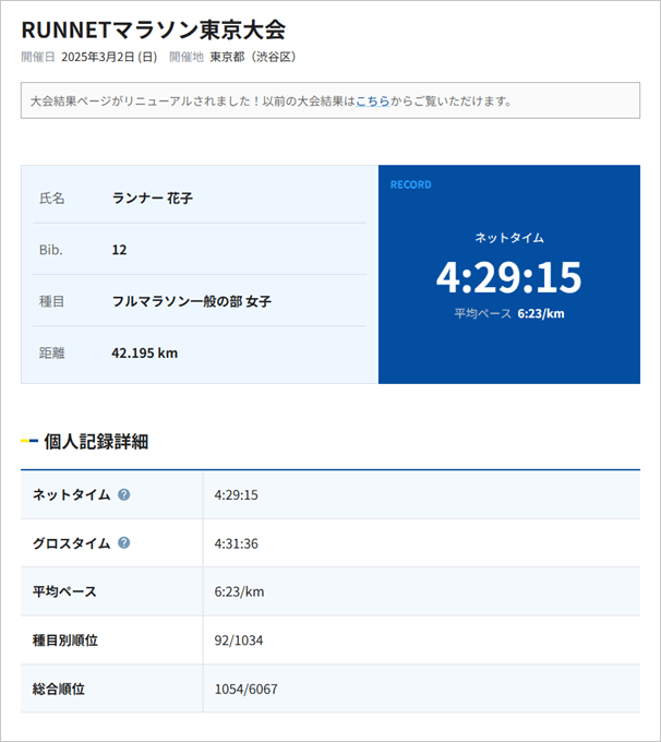 自分の大会結果を見る － RUNNET － 日本最大級！走る仲間のランニング