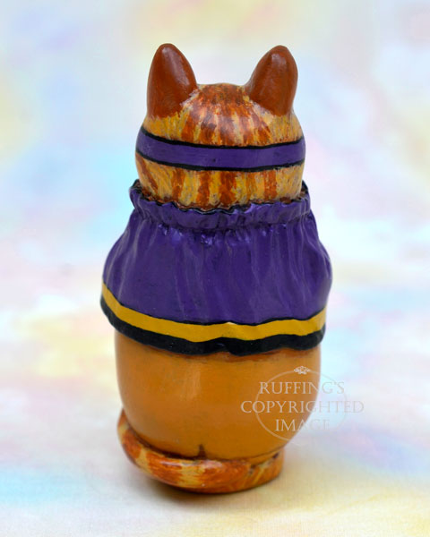 One-of-a-kind Miniature Cat Art Figurine, Original Bi-color Ginger