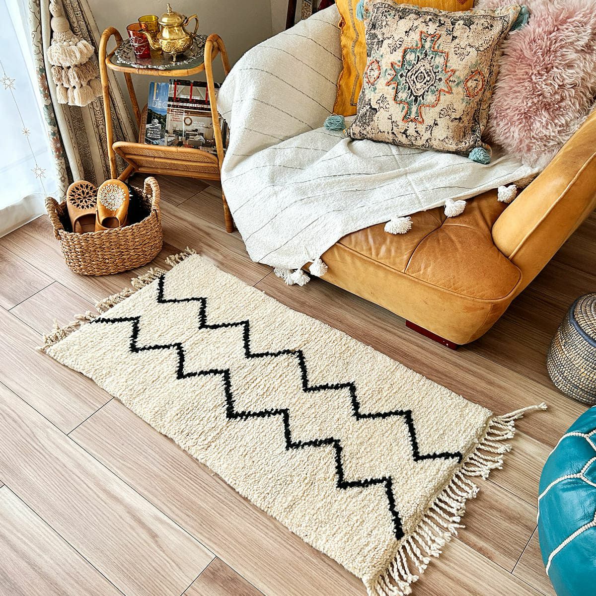 世界に1枚だけ！モロッコ直輸入のウール100％ハンドメイドベニワレン