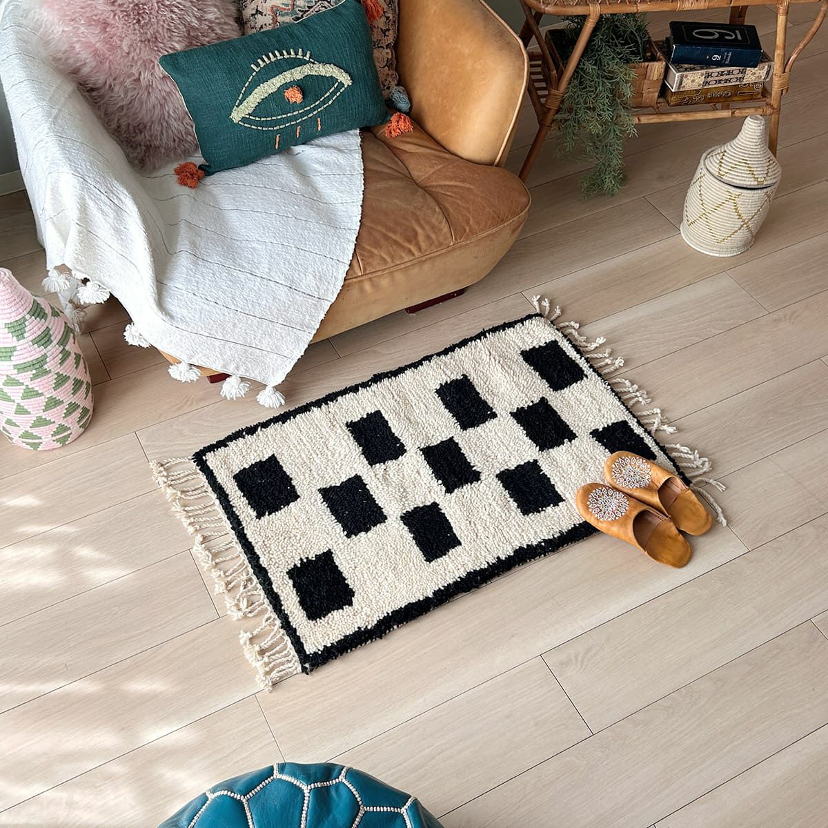 世界に1枚だけ！モロッコ直輸入のウール100％ハンドメイドベニワレン