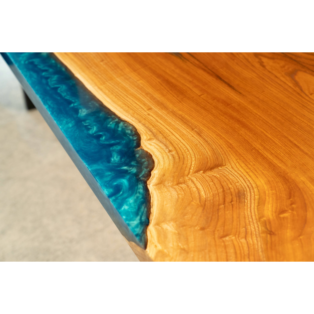 欅〈ケヤキ〉 欅（ケヤキ）レジンテーブル 181cm〜〈6人掛け以上