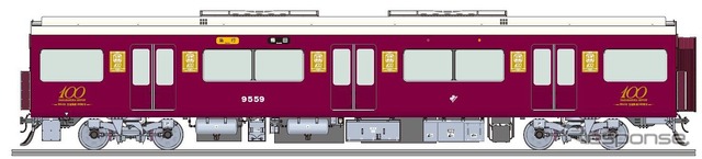 阪急、宝塚歌劇100周年記念のラッピング列車運行 1枚目の写真・画像
