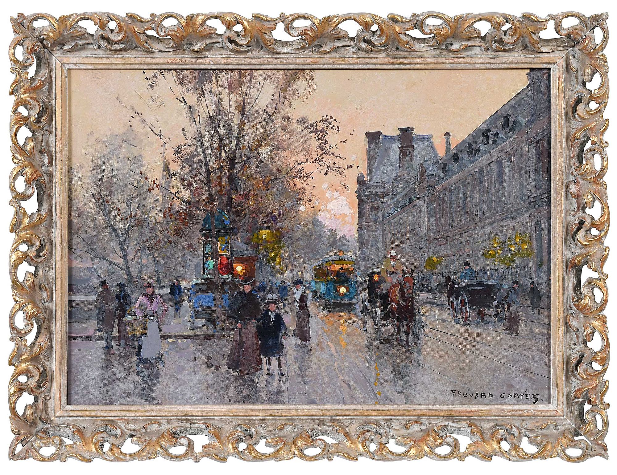 Edouard Leon Cortes, Quai du Louvre Anime sold at auction on 25th