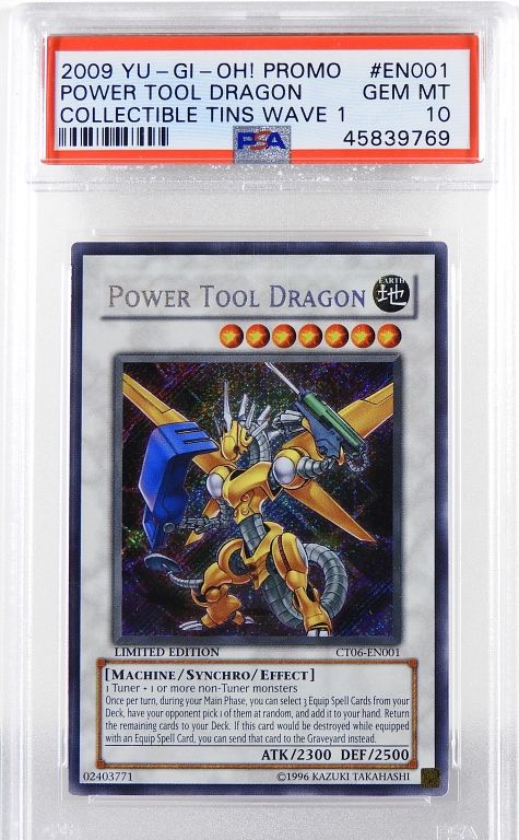 YuGiOh CT06-EN001 Power Tool Dragon PSA 10 sold at auction on 9th