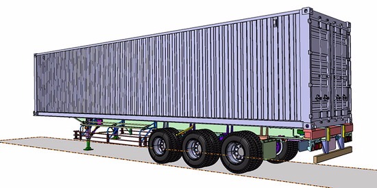 アオシマ 1/32 ヘビーフレイト 40Feet海上コンテナトレーラ（三軸