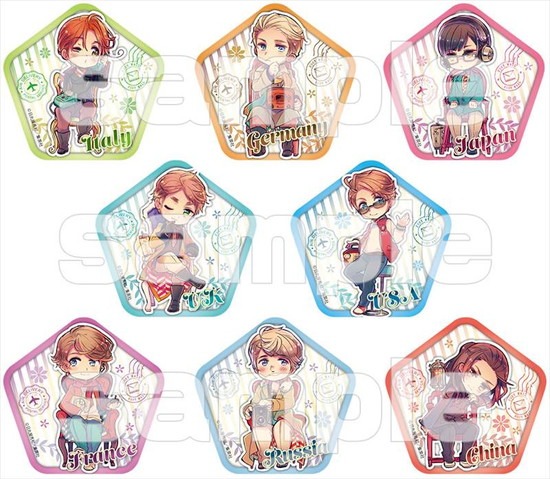 ヘタリア WorldStars 五角形缶バッジコレクション 8個入り1BOX｜ホビー