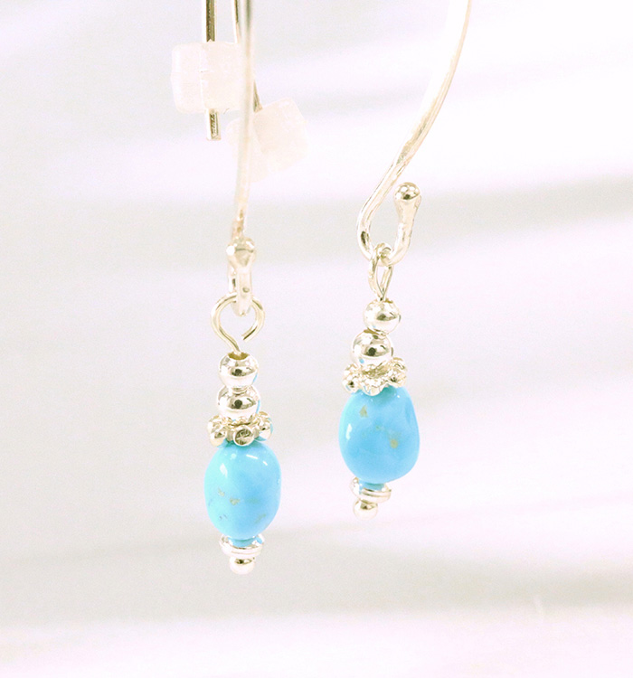 スリーピングビューティー（ターコイズ）のピアス No.5XE-0031-00の