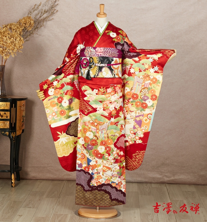 吉澤手描友禅 振袖（専用襦袢付）No.EA-2456-Mサイズのレンタル