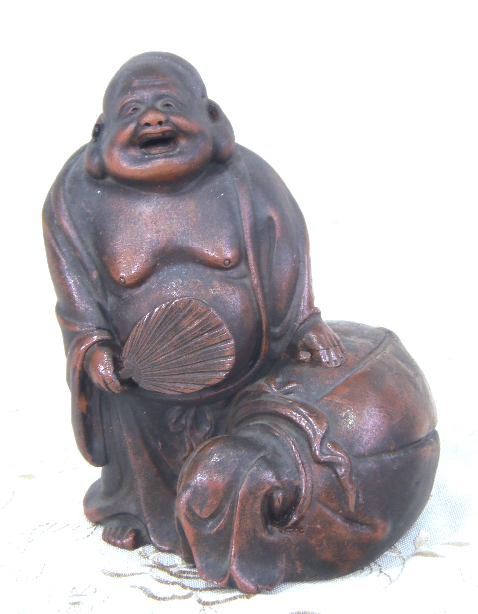 古備前焼の布袋様置物