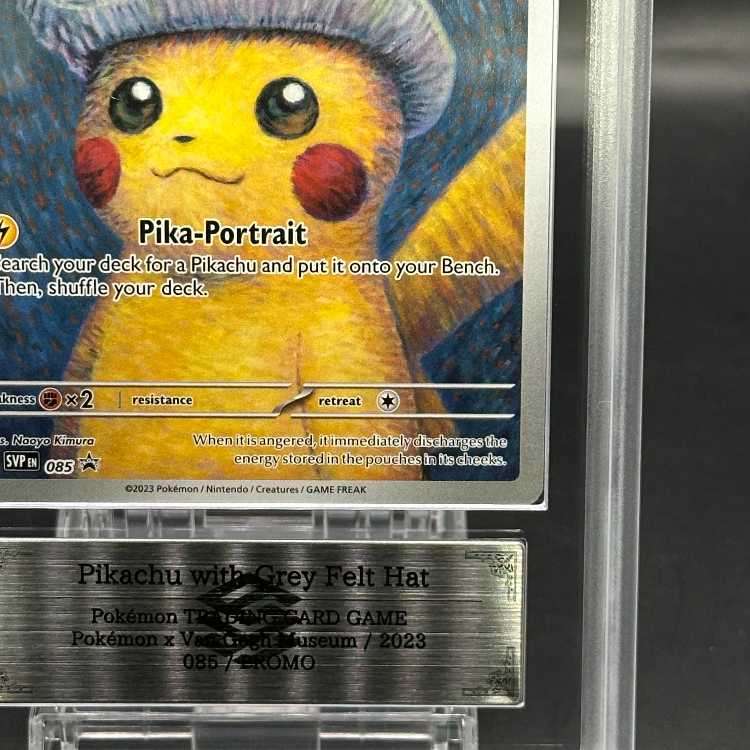 ゴッホピカチュウ 085 SVP Pikachu With Grey Felt 状態A-〕Pikachu