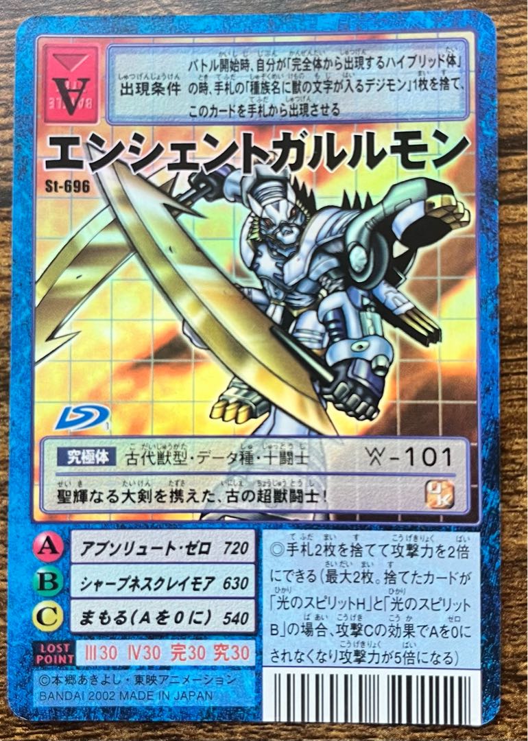 Ancient Garurumon / old Digimon card 1枚 (Used) （1552999659