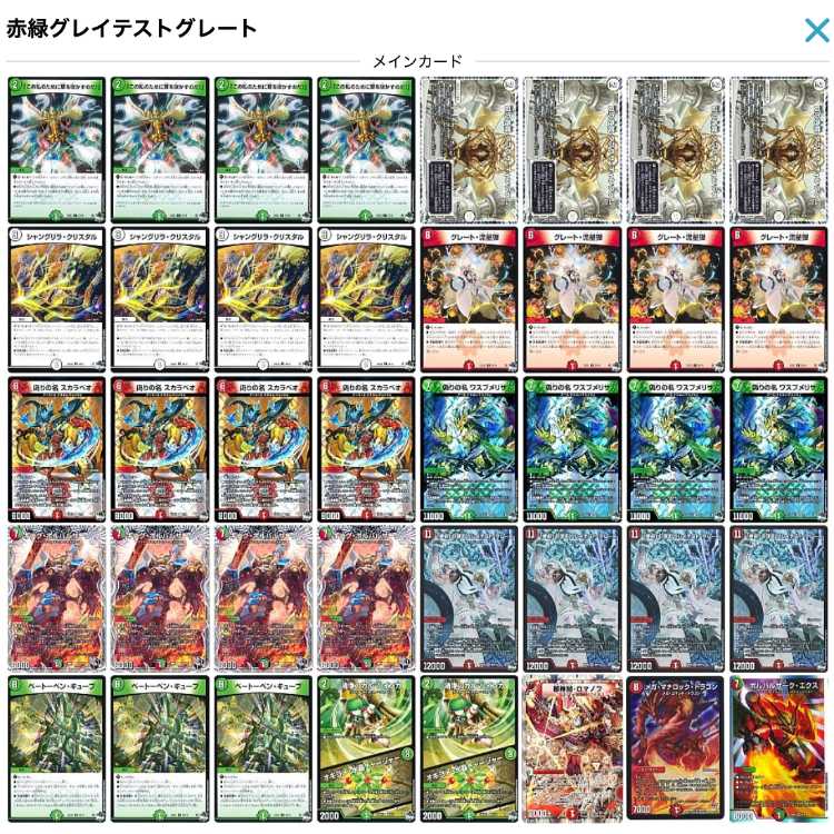 デュエマ 赤緑グレイテストグレート デッキ 「使命」の頂天 グレイ