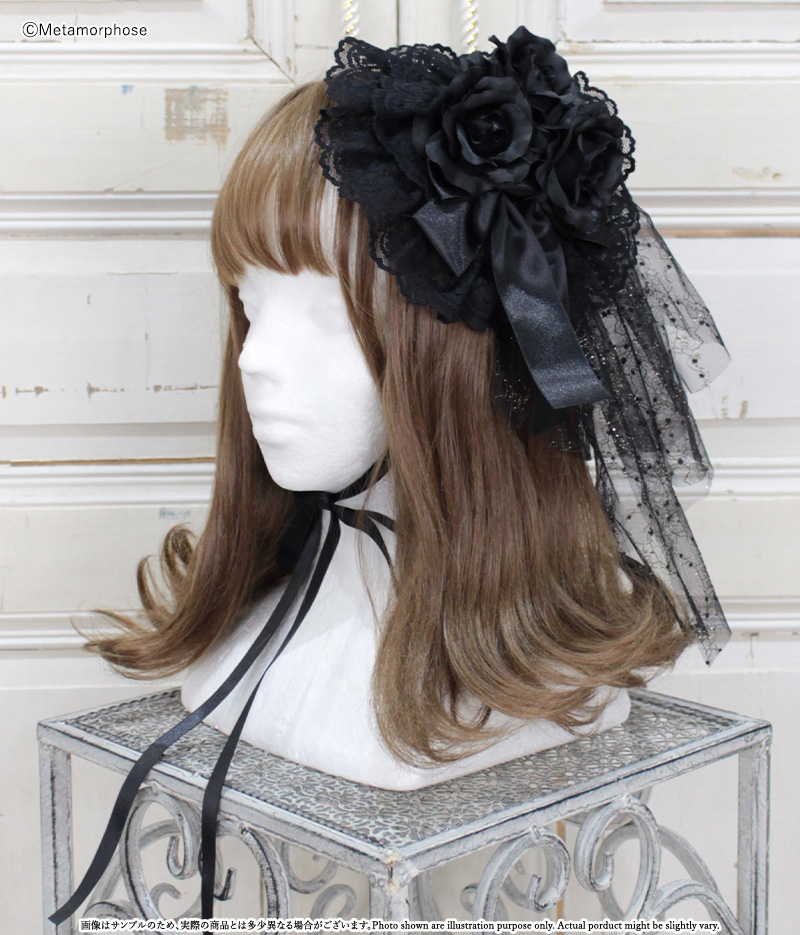 ローズリボン円形ヘッドドレス - ボンネット、ヘッドドレス