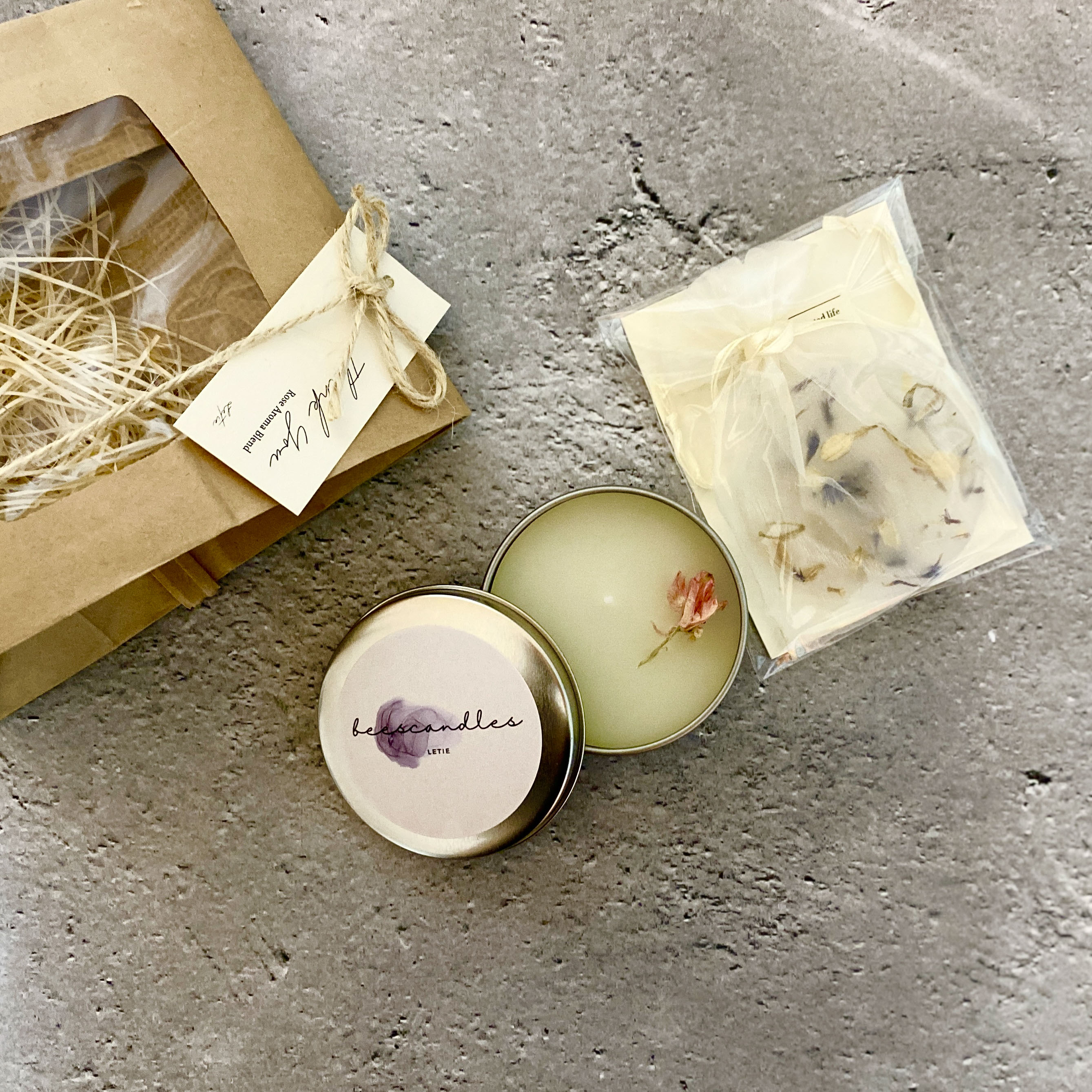 蜜蝋アロマキャンドル・ミニサシェセット | Letie（レティ）の