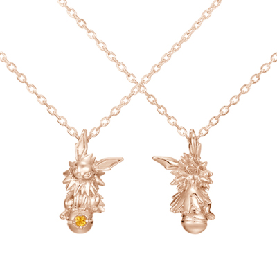 サンダース＆モンスターボールネックレス K18ピンクゴールド