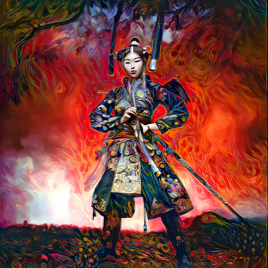 Onna musha 02 by Samurai Klimt Wall Art