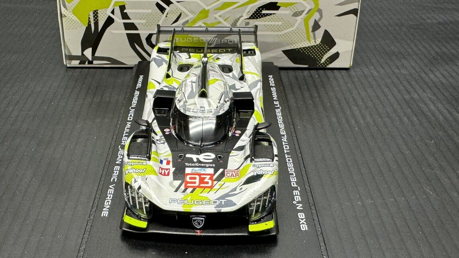 PEUGEOT 9X8 #93 LEMANS 2024 MODEL CAR W/ DISPLAY CASE 1/43 SCALE