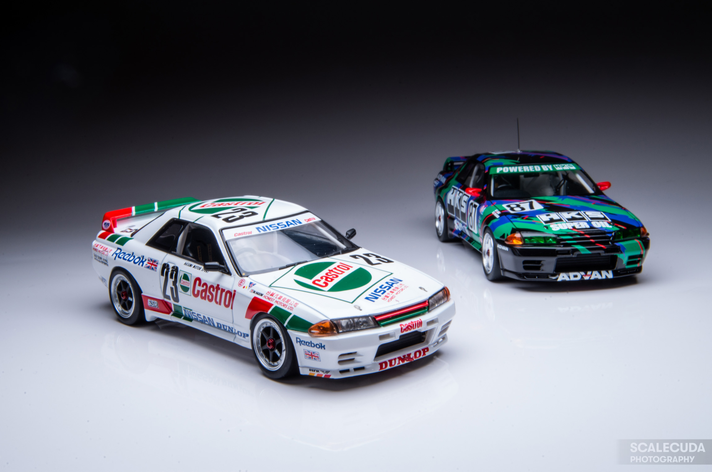 HPI 1/43 HKS R32 #87 JTC 1993 & Castrol R32 #23 1990 Macau Winner