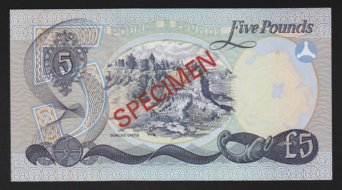 アイルランド 1-5-10ポンド 1977年銘 見本券No.007965 完未品/3枚組