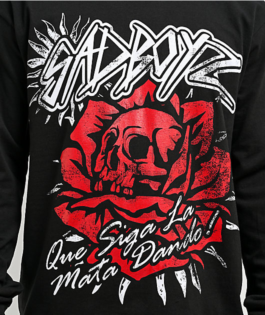 SAD BOYZ by Junior H Red Roses Long Sleeve T-Shirt | Zumiez