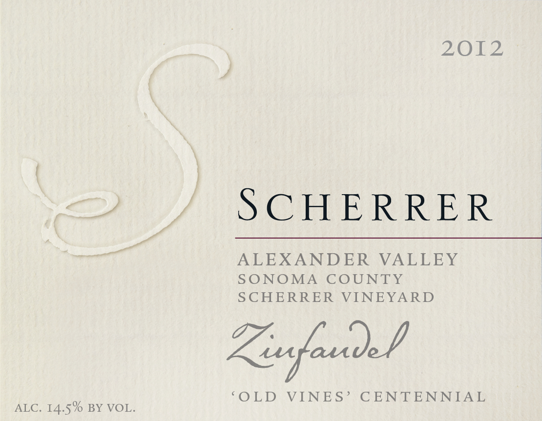 Zinfandel 'Old Vines' Centennial, 2012 - Scherrer Winery