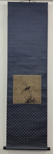 渡辺崋山【花鳥図】絹本 掛軸 識箱 Kazan Watanabe／Samurai painter