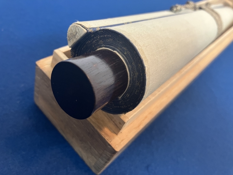 渡辺崋山【花鳥図】絹本 掛軸 識箱 Kazan Watanabe／Samurai painter