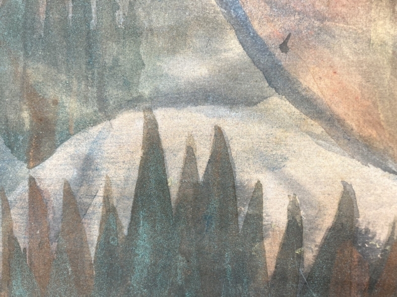 川端龍子「雪神路」掛軸 絹本 肉筆 共箱 Ryushi Kawabata|サムライ