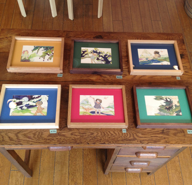 三星さんの水彩を木工作家の手作り額装で - Art+Craft Gallery蚕室