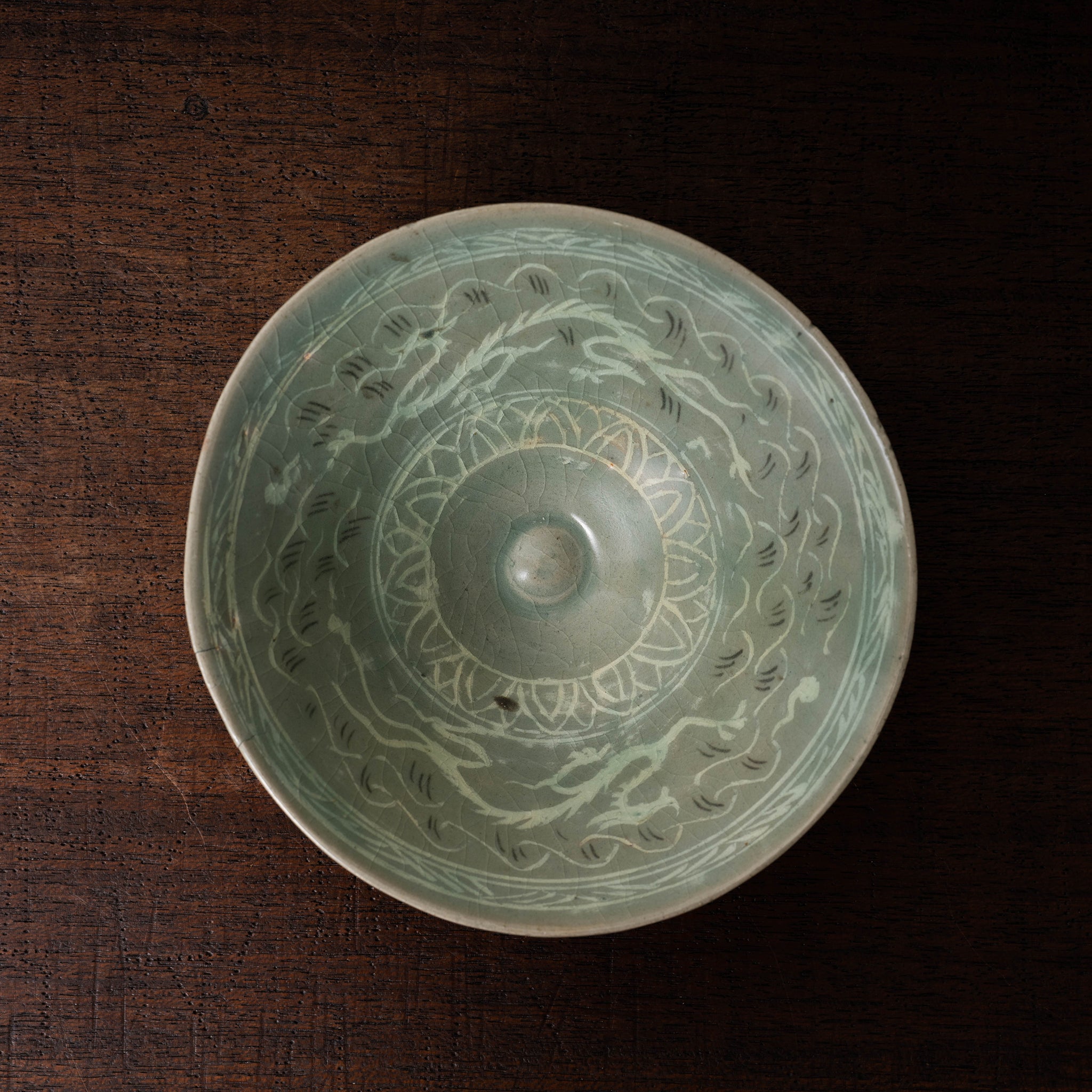 高麗 青磁象嵌雲龍文茶碗 – 燦禾 SANKA
