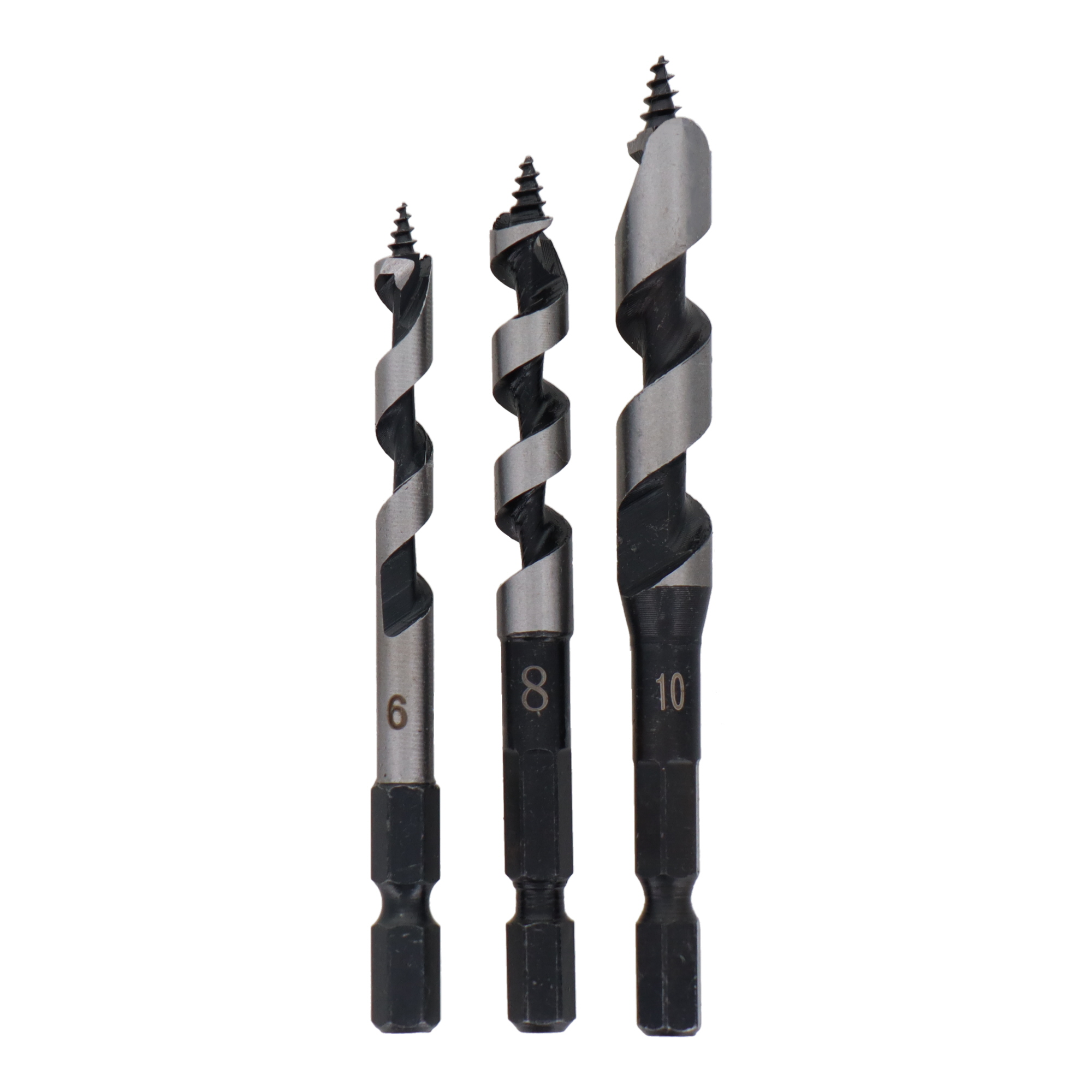 TWD-301 穴あけ 木工ドリル（六角軸） 3本組木工用ドリル刃セット 6mm