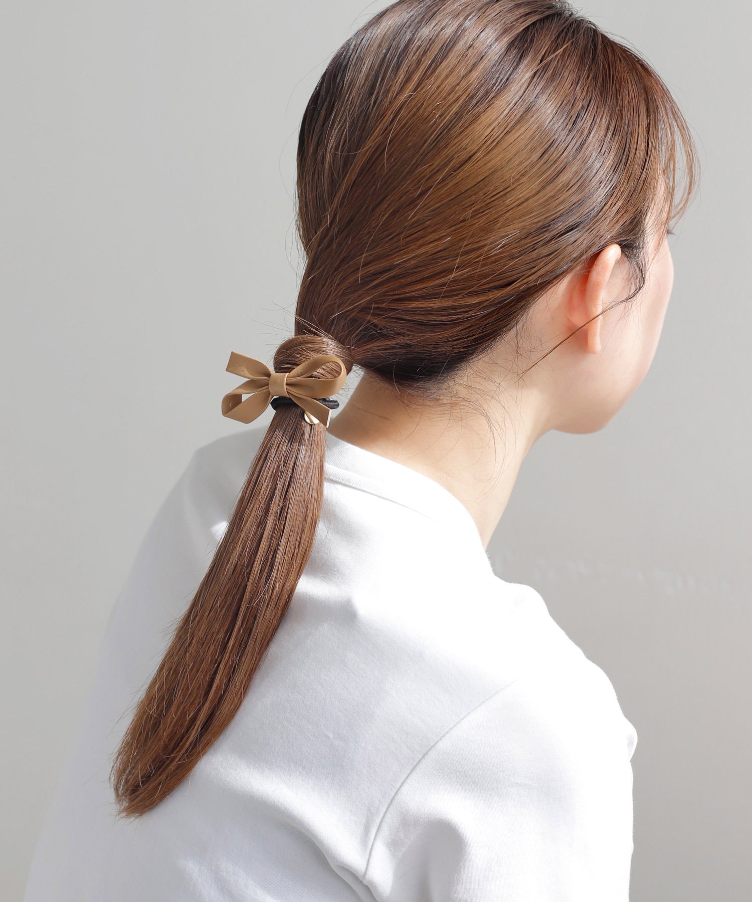 ANEMONE】レザー調リボンヘアゴム｜アネモネ・シエナロゼ・ミミサン