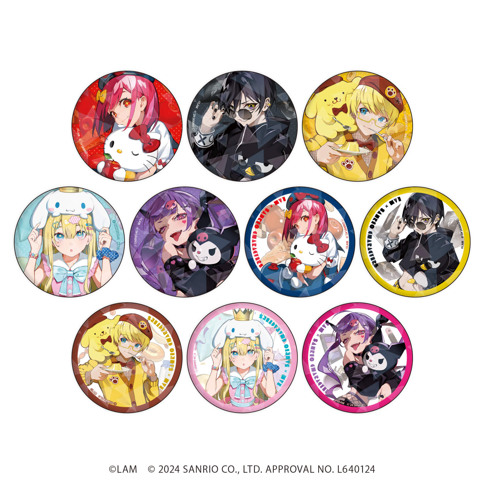 LAM×サンリオキャラクターズ｜ホログラム缶バッジ(65mm)「LAM×サンリオ