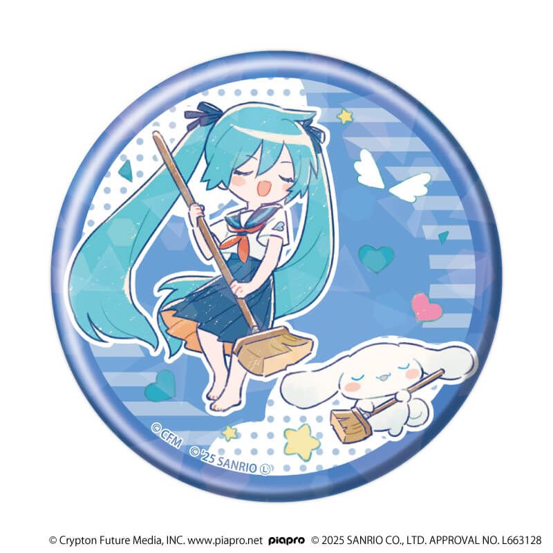 初音ミク×シナモロール｜ホログラム缶バッジ(57mm)「初音ミク