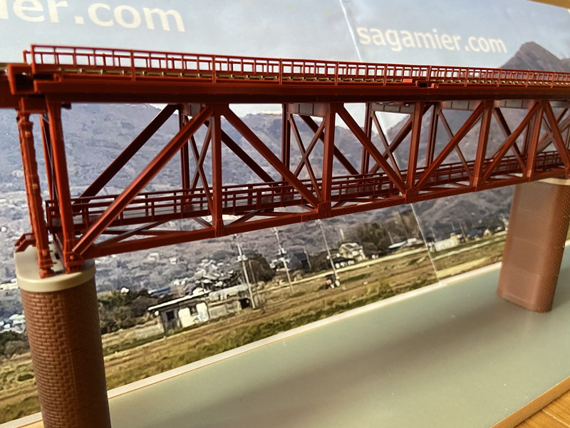 単線自動往復「上路式単線トラス鉄橋」あり鉄道模型ジオラマ(1)仮設置