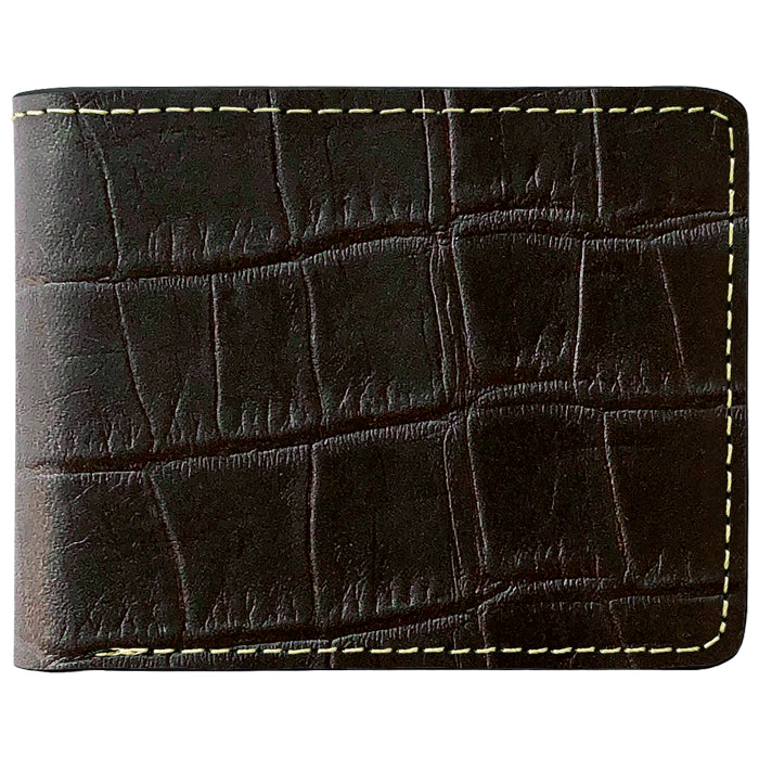 財布の百貨店公式】 二つ折り財布 クロコダイル 型押し 財布 メンズ 本
