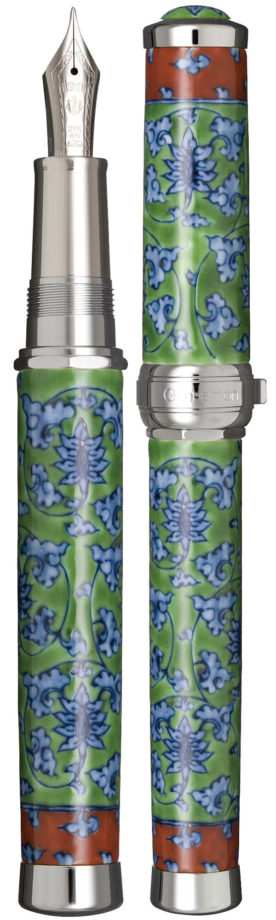 有田焼 創業400年記念 万年筆 緑彩唐草（源右衛門窯製） | セーラー万年筆